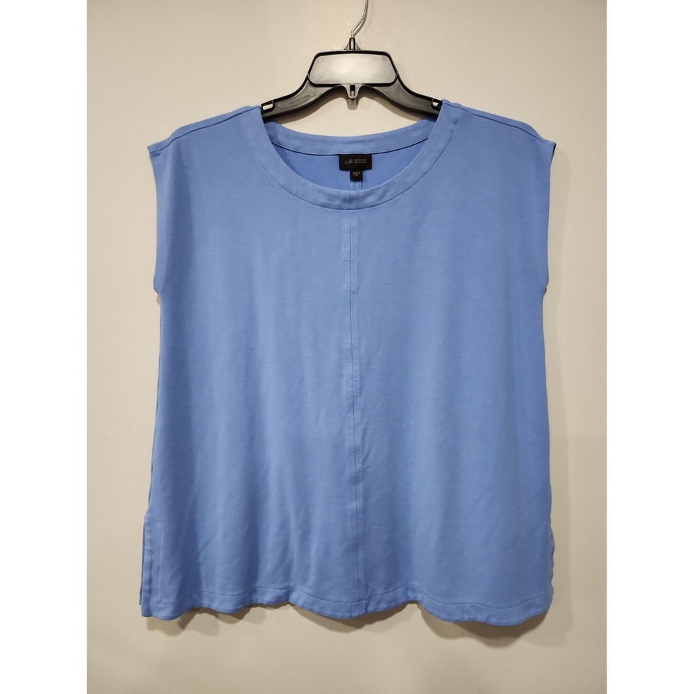 J. Jill Wearever Collection Shirt Womens M Lt. Blue Sleeveless Crew Neck Stretch